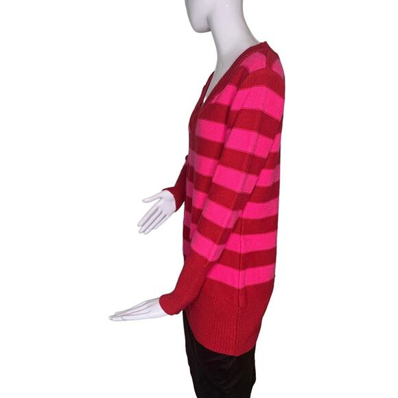 Route 66 Women Sweater Long Sleeves Size XL Red and Pink V-Neck - Picture 4 of 8